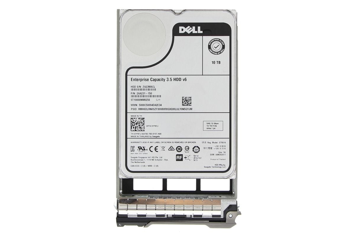 Dell YF87J 10TB 7.2K 3.5" NL SAS 12Gbps 512e Hot-Plug Hard Drive | USED