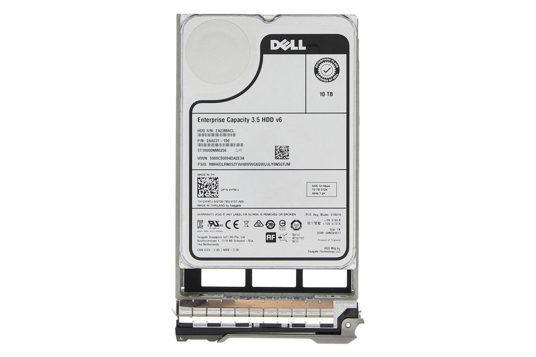 Dell YF87J 10TB 7.2K NL SAS 12Gbps 512e 3.5in Hot-Plug Hard Drive | USED