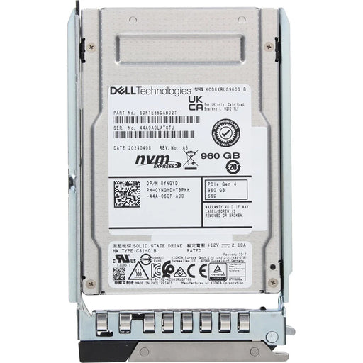 Dell YNGYD 960GB DC PCIe Gen4 NVMe RI 2.5in SSD with Carrier | USED