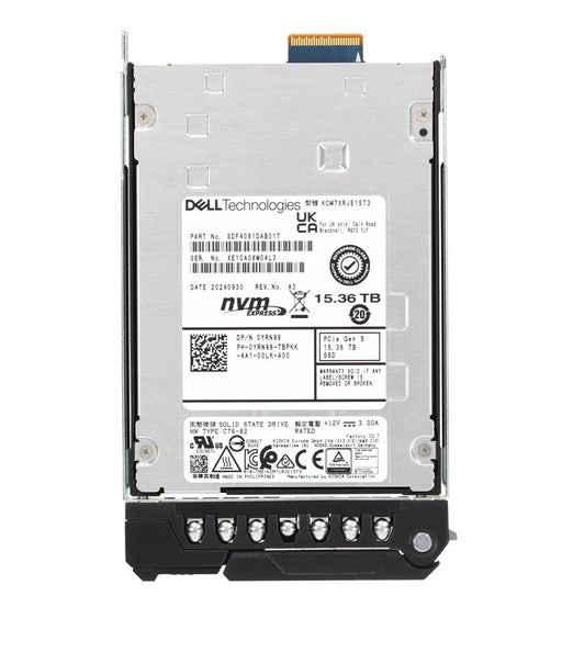 Dell YRN98 15.36TB PCIe NVMe Gen5 E3.S EDSSF SSD | USED