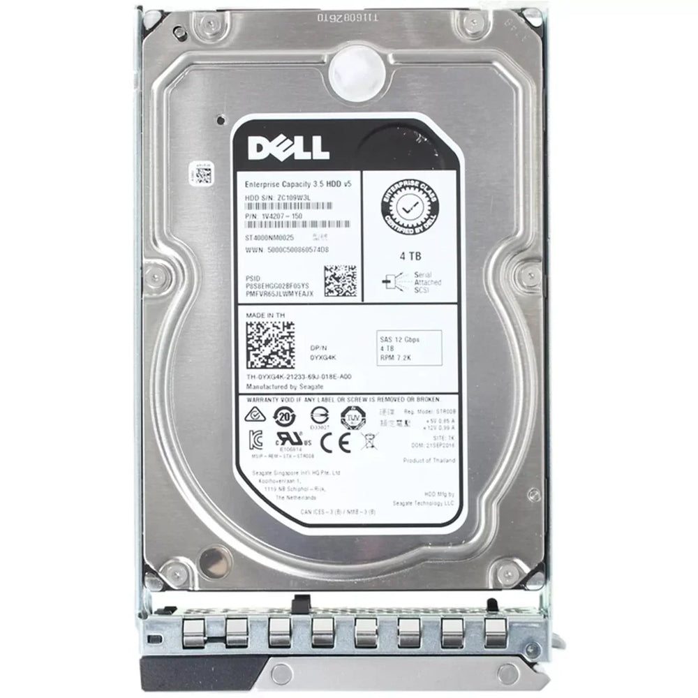 Dell YXG4K 4TB 7.2K NL SAS 12Gbps 512n 3.5" Hot-Plug Hard Drive With Tray | USED