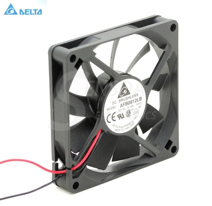 Delta AFB0812LB 80x80x15mm 12V DC 0.090A 2-Wire Axial Cooling Fan