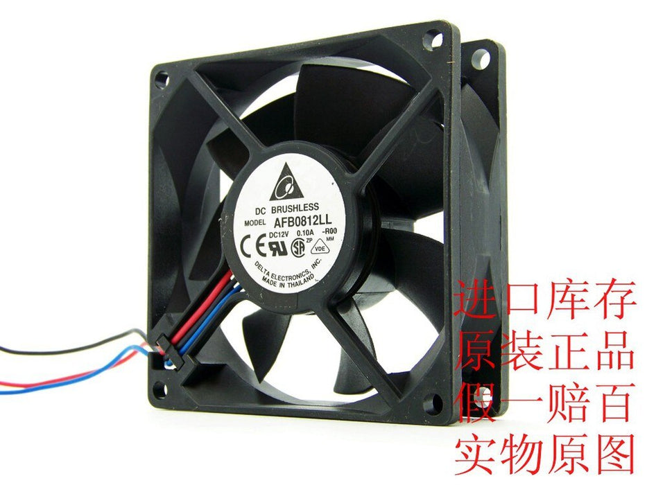 Delta AFB0812LL 80x80x25mm 12V DC 0.10A Axial Cooling Fan
