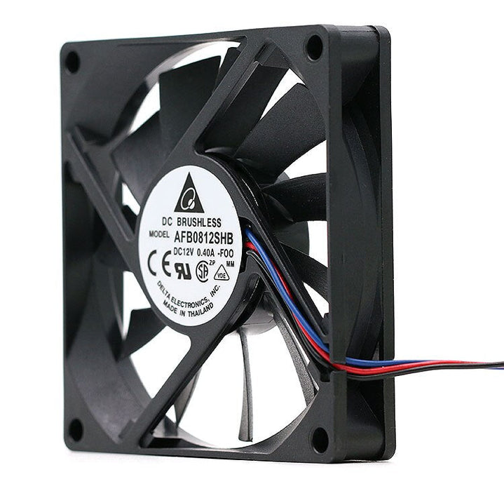 Delta AFB0812SHB 80x80x15mm 12V DC 0.40A 3-Wire Axial Cooling Fan