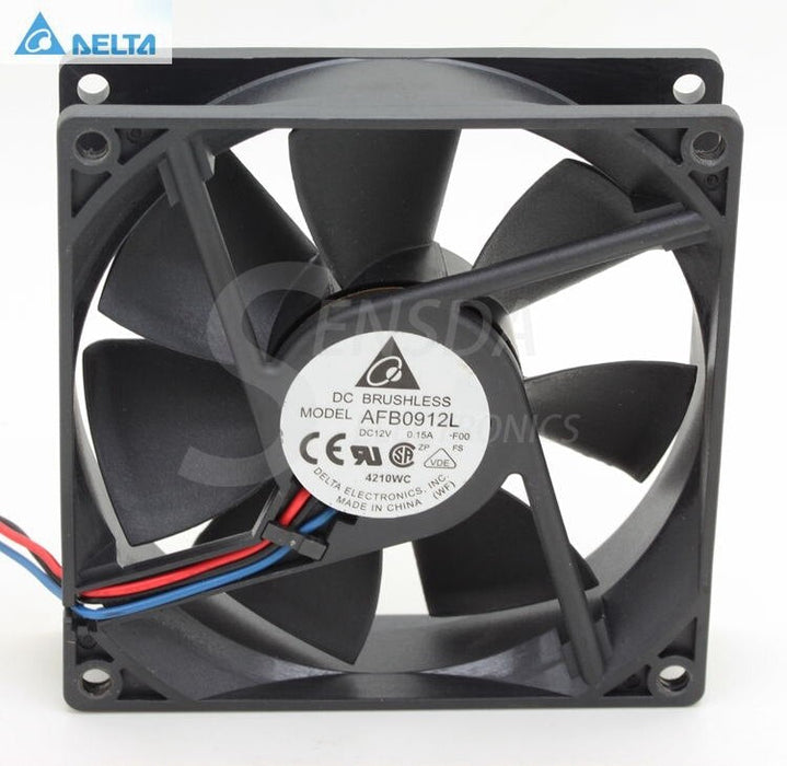 Delta AFB0912L 92x92x25mm 12V DC 0.15A 3-Wire Axial Cooling Fan