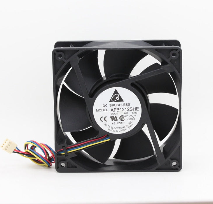 Delta AFB1212SHE 120x120x38mm 12V DC 1.6A 4-Wire Axial Cooling Fan