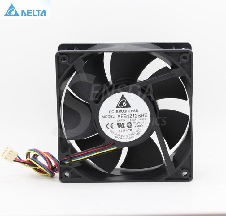 Delta AFB1212SHE 120x120x38mm 1.6A 4-Wire Axial Cooling Fan