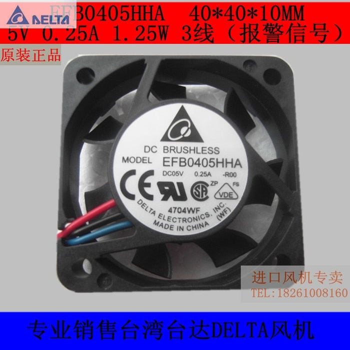 Delta EFB0405HHA 40x40x10mm 5V DC 0.25A Axial Cooling Fan