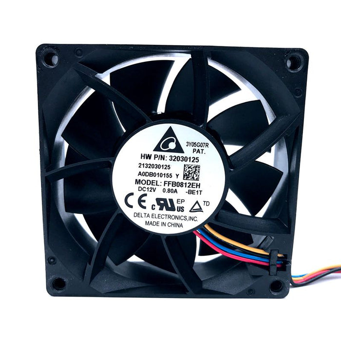 Delta FFB0812EH-BE1T 80x80x25mm 12V DC 0.80A 4-Wire DC Axial Fan