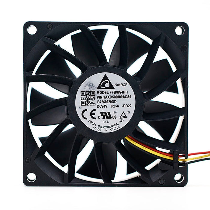 Delta FFB0824HH 80x80x25mm 24V DC 0.25A Axial Cooling Fan
