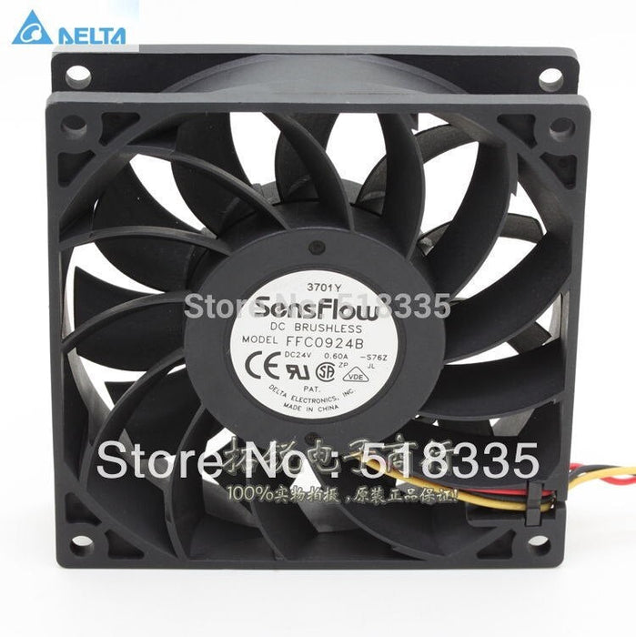 Delta FFC0924B 92x92x25mm 24V DC 0.60A Axial Cooling Fan