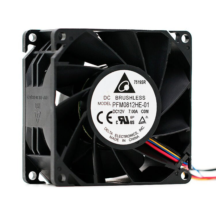 Delta PFM0812HE-01 80x80x38mm 12V DC 7.00A Axial Cooling Fan