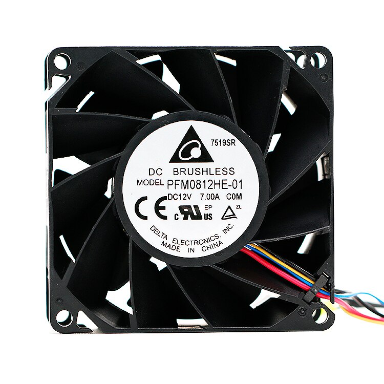 Delta PFM0812HE-01 80x80x38mm 12V DC 7.00A Axial Cooling Fan