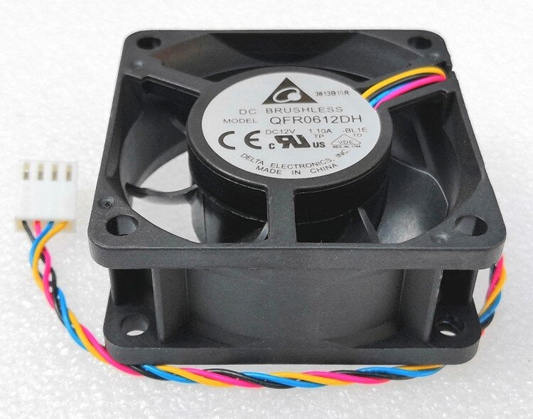 Delta QFR0612DH 60x60x25mm 12V DC 1.10A 4-Wire Axial Cooling Fan