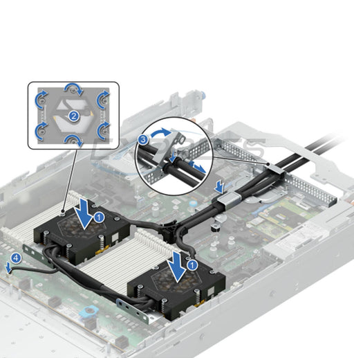 Dual Socket Direct Liquid Cooling (DLC) Heatsink | Refurbished Dell PowerEdge R7725