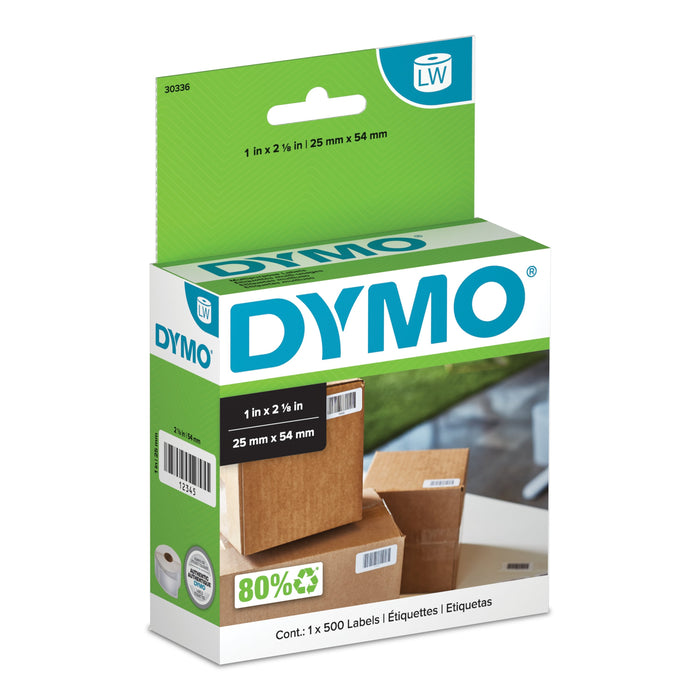 Dymo 1In X 2-1/8In Labels. 500 Labels/Roll, 1 Roll/Box - 30336
