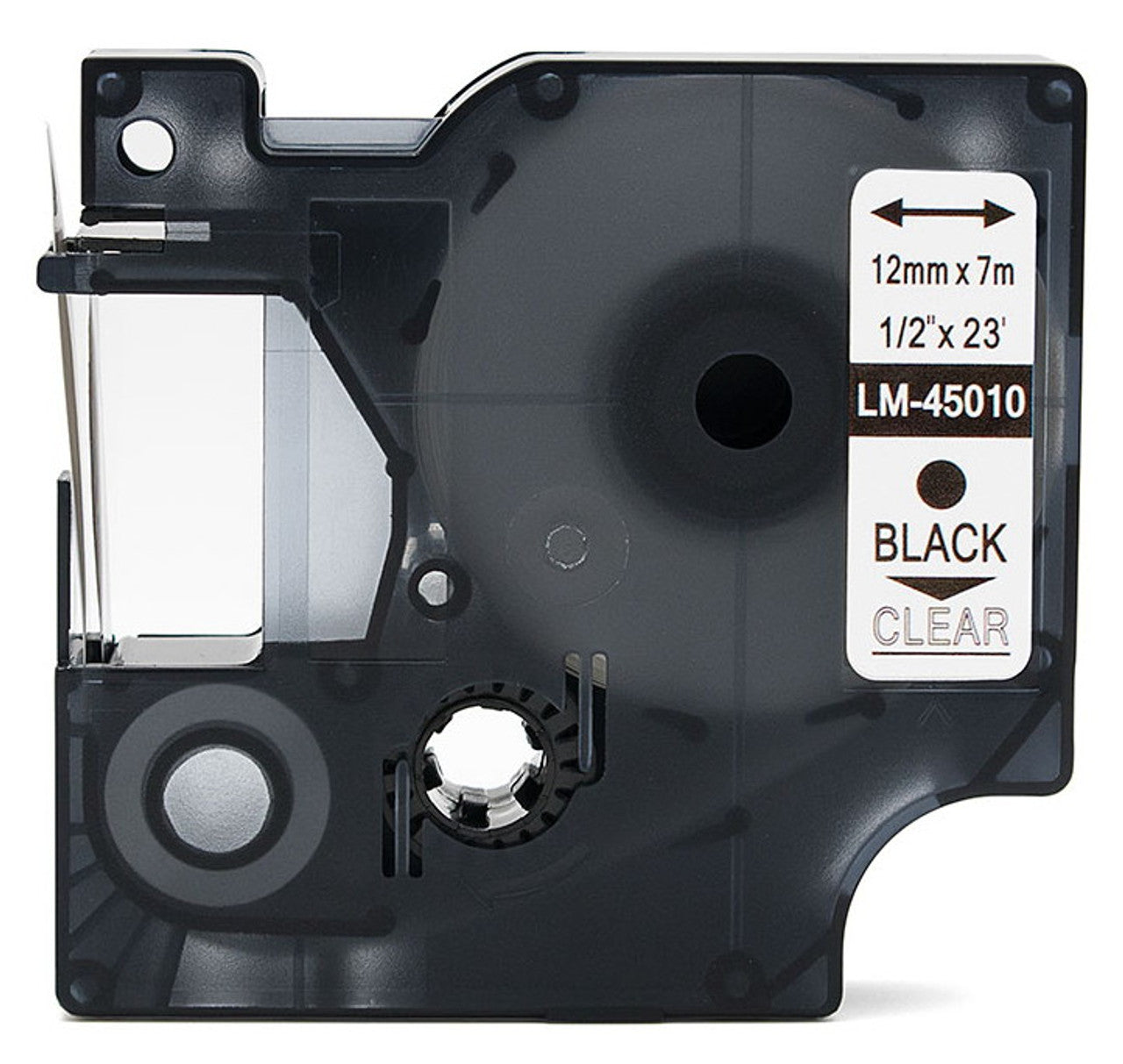 Dymo Black Print/Clear Tape, 1/2 X 23 - 45010