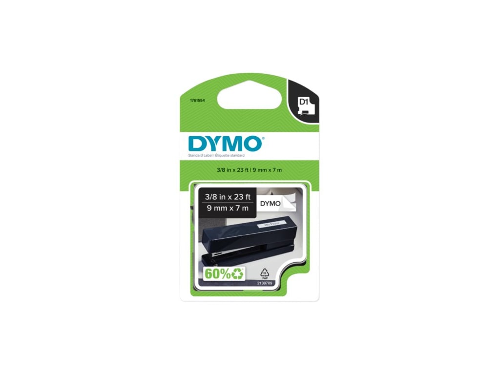 Dymo D1 Poly 3/8 Blk/Wht Bl1 - 1761554