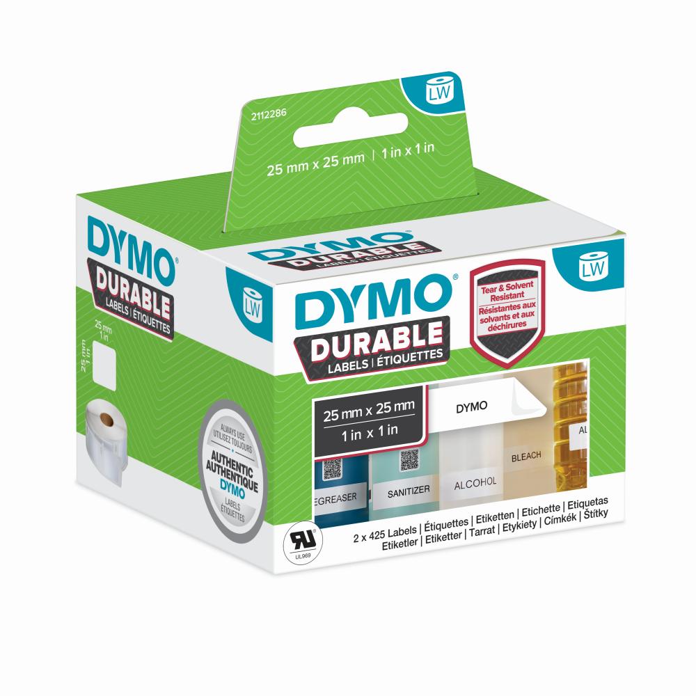 Dymo Dymo Lw Durable 1In X 1In White Poly, 1700 Labels - 1933083