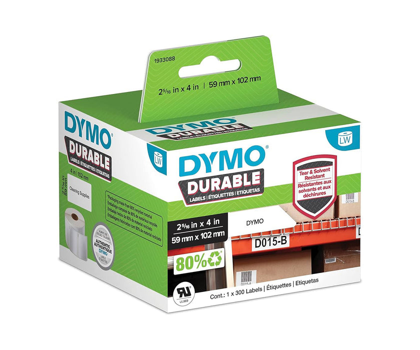 Dymo Dymo Lw Durable 2-5 16In X 4In White Poly, 300 Labels - 1933088