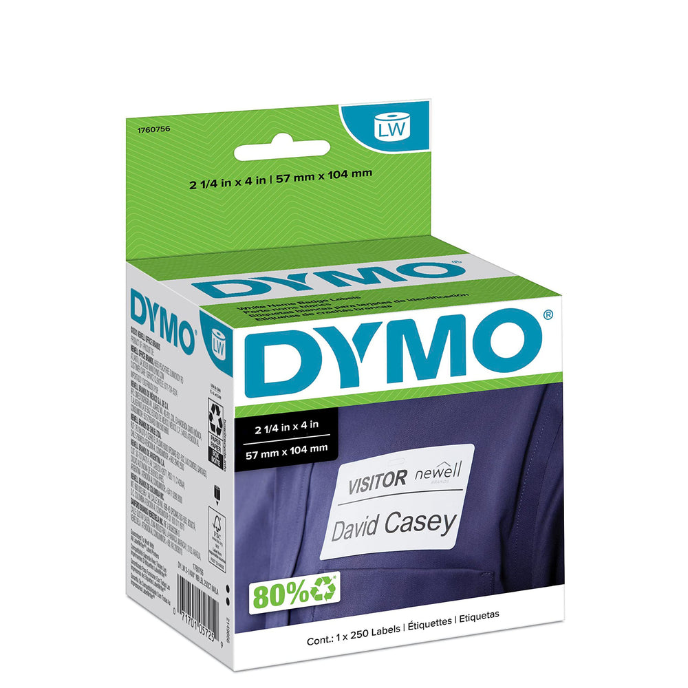 Dymo Dymo Name Badge With Clip Hole - Name Badge Labels - 1 Pcs - 30856