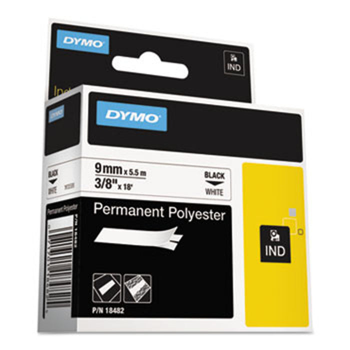Dymo Rhino 3/8 White Permanent Poly Labels - 18482