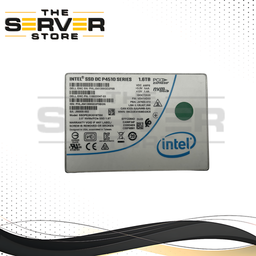 EMC 1.6TB NVMe U.2 PCIe 3.0 x4 SFF 2.5" SSD Intel P4510 Series SSDPE2KX016T8M 118033347-03