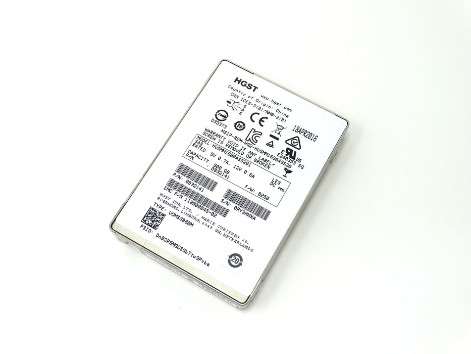 EMC/ HGST 800GB 12Gbps 12G MLC SAS 2.5'' SFF SSD (118000045-02)