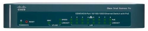 ESW-540-8P-K9 - Cisco ESW-540-8P Ethernet Switch with PoE 1 x SFP (mini-GBIC) Shared 8 x 10/100/1000Base-T LAN, 1 x 10/100/1000Base-T (Refurbished)