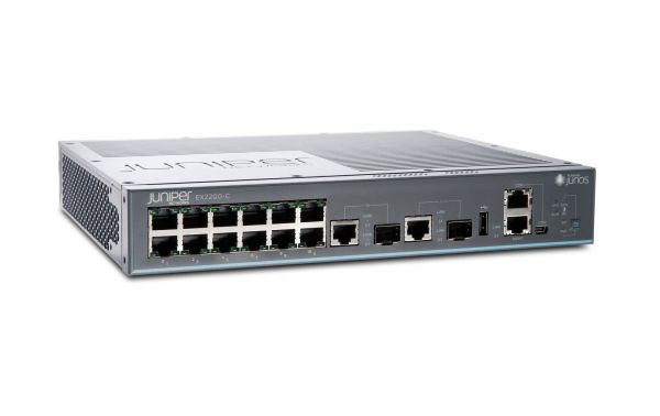 EX2200-C-12T-2G - Juniper 12-Port 1GbE PoE+ Rack mountable Network Switch with 2-Port Dual Purpose 1 GbE PoE+ or SFP