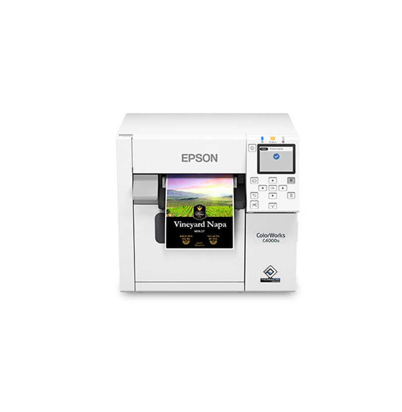 Epson ColorWorks CW-C4000 1200 x 1200 dpi 4 ips USB, Ethernet Peeler LCD Display Thermal Transfer Desktop Color Inkjet Label Printer - C31CK03A9981