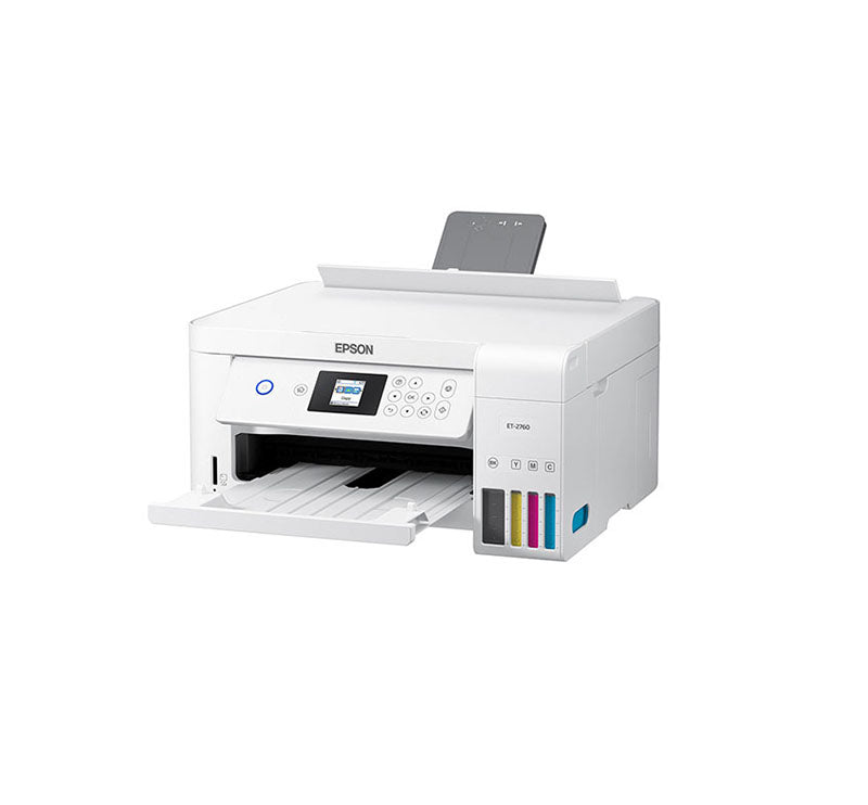 Epson EcoTank ET-2760 5760 x 1440 dpi 5 ppm USB, Wi-Fi Automatic Duplex Printing 1.44-inch LCD Display Desktop Cartridge-Free SuperTank Color InkJet All-in-One Printer - C11CG22203