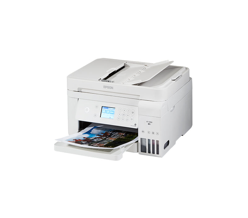Epson EcoTank ET-3760 4800 x 1200 dpi 8 ppm USB, Ethernet, Wi-Fi Automatic Duplex Printing 2.4-inch LCD Display Desktop Cartridge-Free SuperTank Color InkJet All-in-One Printer - C11CG20203