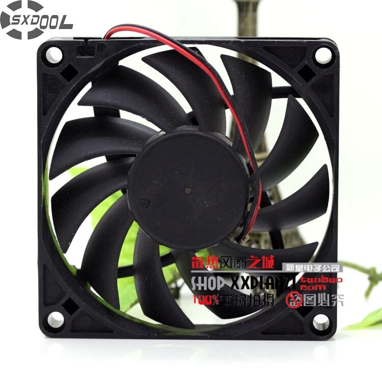 Everflow R128015SL 12V DC 80x80x15mm Brushless Cooling Fan
