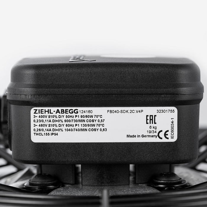 FB040-SDK.2C.V4P  ZIEHL-ABEGG Axial Fan  400V 0.09/0.06kW 0.23/0.11A 1410rpm