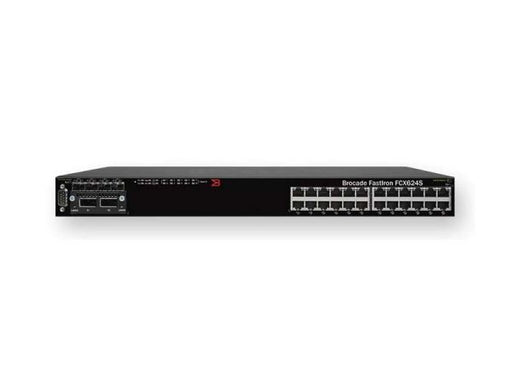 FCX624S-F-ADV - Brocade FCX 624S 24-Ports 10GbE SFP Layer 3 1U Rack-mountable Front-to-back Airflow Network Switch with 2-Ports CX4