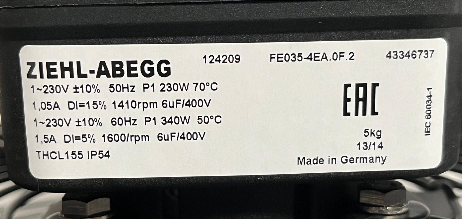 FE035-4EA.0F.2 124209 ZIEHL-ABEGG Axial Fan