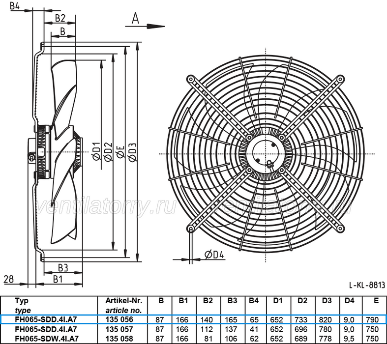 FH056-SDD.4F.A7 ZIEHL-ABEGG Axial Fan