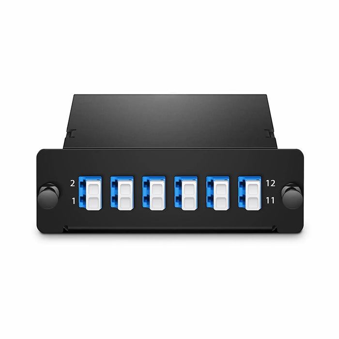 FHD MTP®-12 Cassette, 12 Fibers OS2 Single Mode,  MTP® to 6x LC Duplex (Blue), 0.35dB max