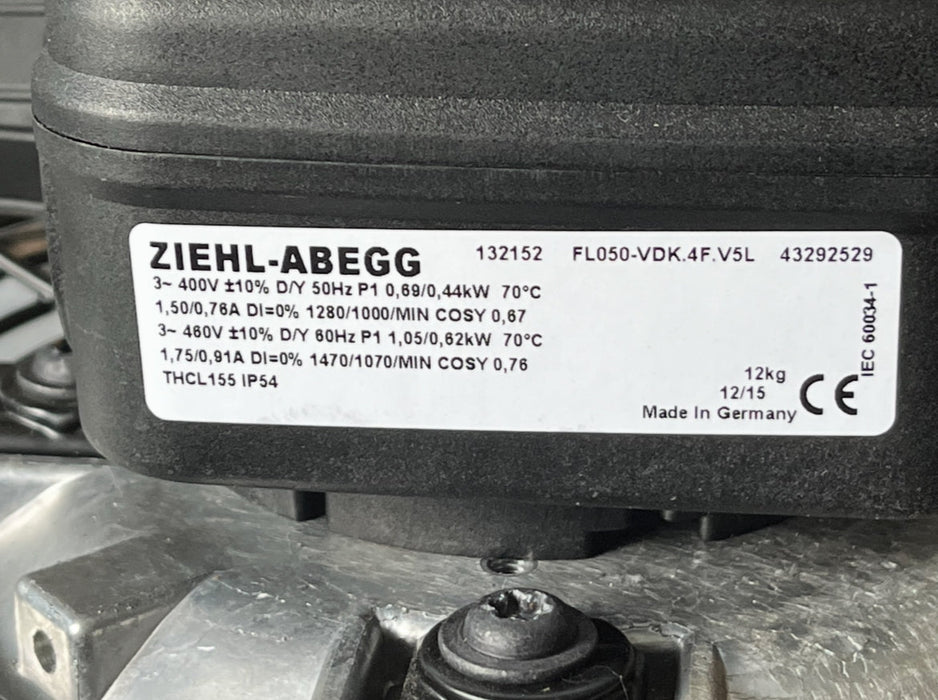 FL050-VDK.4F.V5L ZIEHL-ABEGG Axial Fan 400V 0.63/0.44KW 1340/1020RPM