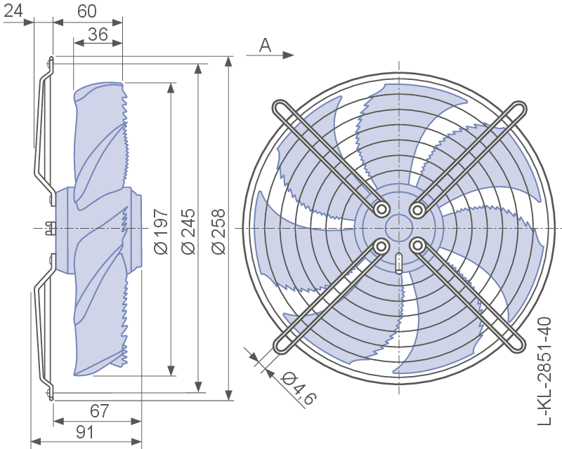 FN025-6IH.0E.V7  ZIEHL-ABEGG Axial Fan 0.23kW 200/277V 1.65/1.2A 3250rpm