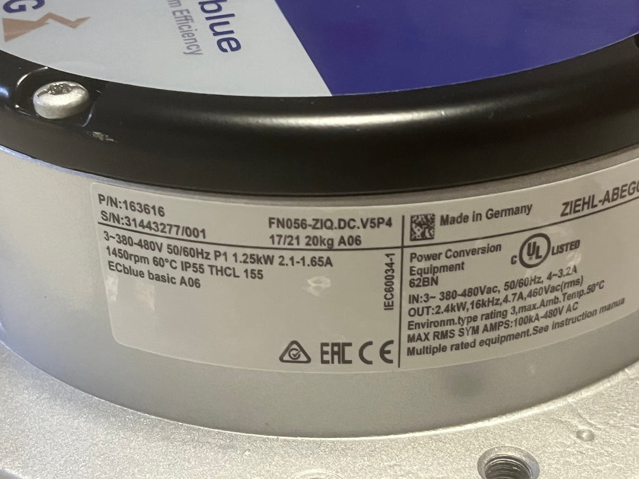FN056-ZIQ.DC.V5P4 380-480V ZIEHL-ABEGG Axial Fan