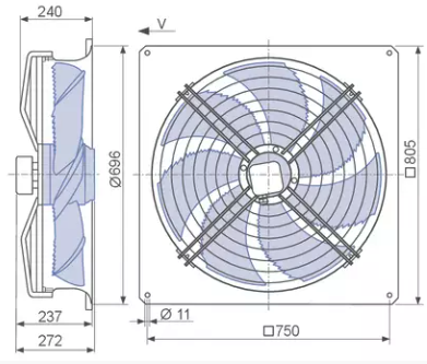 FN063-4EQ.6N.A7P6 ZIEHL-ABEGG Axial Fan 230V 1.85kW 7.7A 1360 rpm
