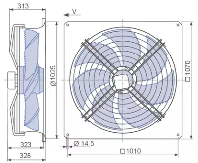 FN091-NDS.6N.V7P2 ZIEHL-ABEGG Axial Fan 0.43/0.2 kW 1.75/0.85A 440/340 rpm