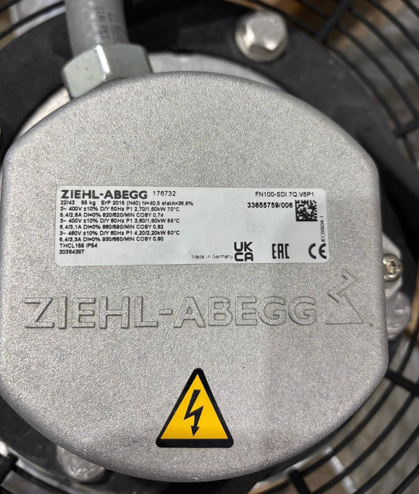 FN100-SDI.7Q.V5P1 ZIEHL-ABEGG Axial Fan 4.2/1.6 kW 6.4/2.8 A