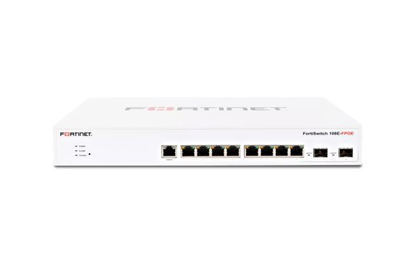 FS-108F-POE - Fortinet FortiSwitch 8-Ports 10/100/1000BASE-T Ethernet Managed Rack-mountable Network Switch with 2-Ports SFP