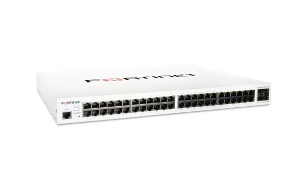 FS-148E - Fortinet FortiSwitch 100E Series 48-Ports 10/100/1000BASE-T Ethernet Layer 2 Rack-mountable Managed Network Switch with 4-Ports SFP