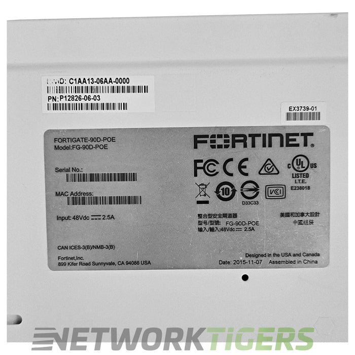 Fortinet FG-90D-POE FortiGate 90D 3.5 Gbps Local Management Only Firewall