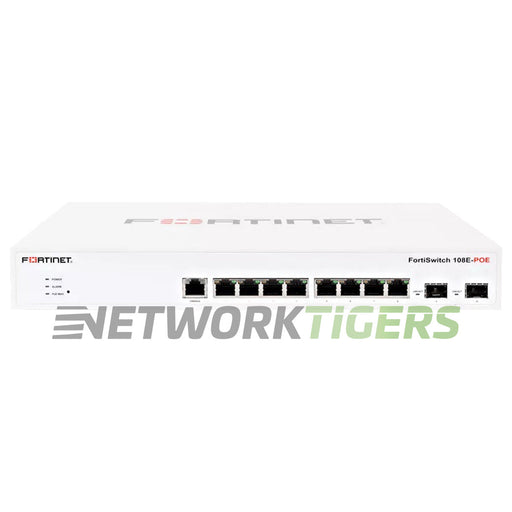 Fortinet FS-108E-POE 8x 1GB RJ45 (4x PoE) 2x SFP Local Management Only Switch