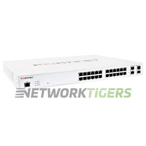 Fortinet FS-124E-FPOE 24x 1GB PoE+ RJ45 4x SFP Local Management Only Switch